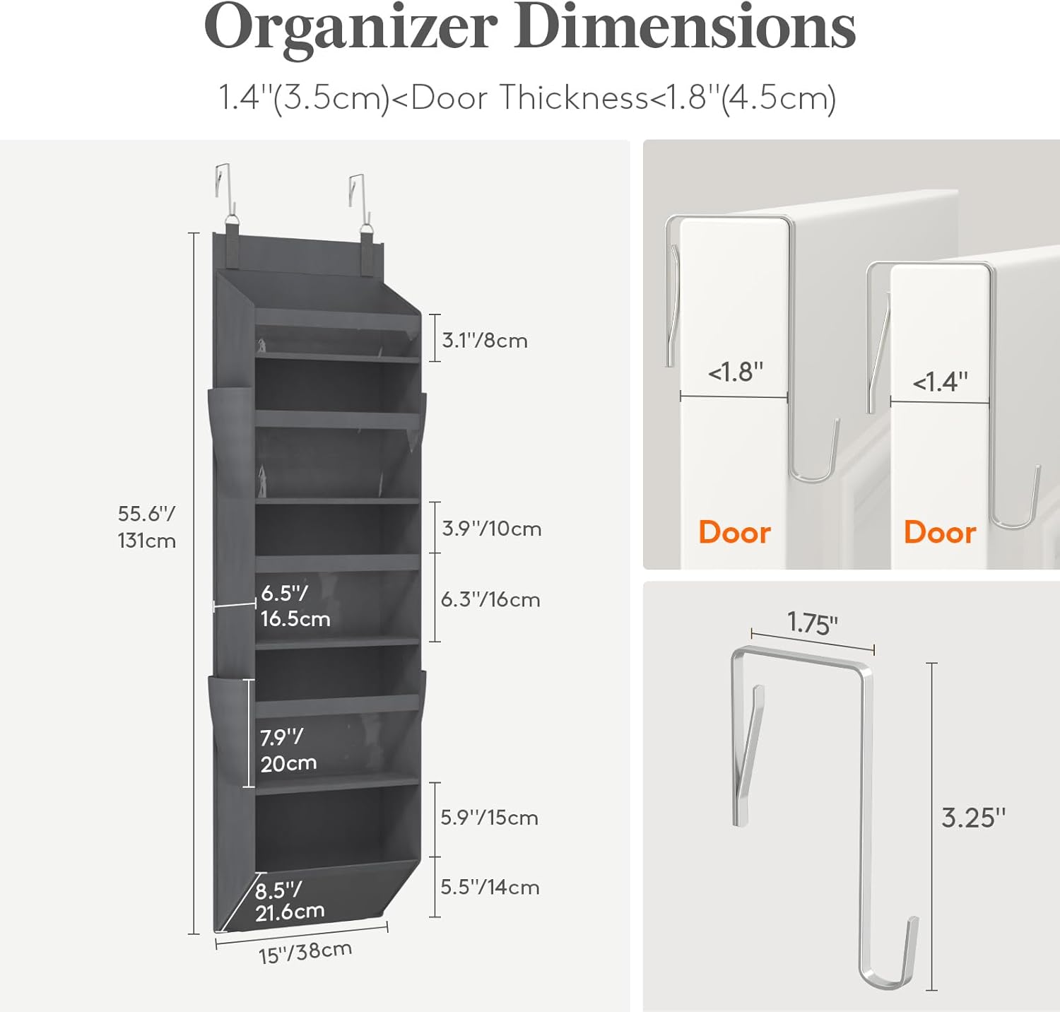 ClearView Overdoor Pocket Organizer Space-Saver